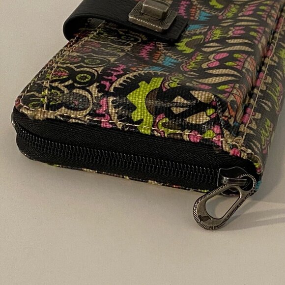 Sakroots Zip Around Wallet Clutch Faux Leather Floral Print  Multiple Card Slots - Picture 4 of 11